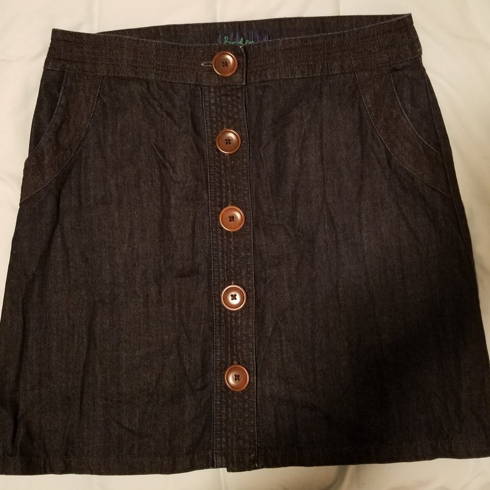 Boden Button-Front Denim Skirt (US Size 12L)